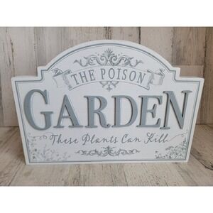 Ashland Poison garden wooden white home decor table sitting sign unique